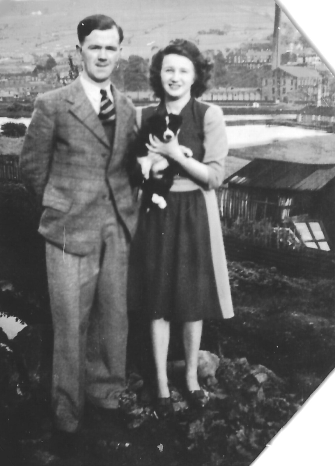 Joseph and Margaret, with Raff as a puppy, Rawtenstall from Family History: The 1940s and 1950s - 24th January 2020