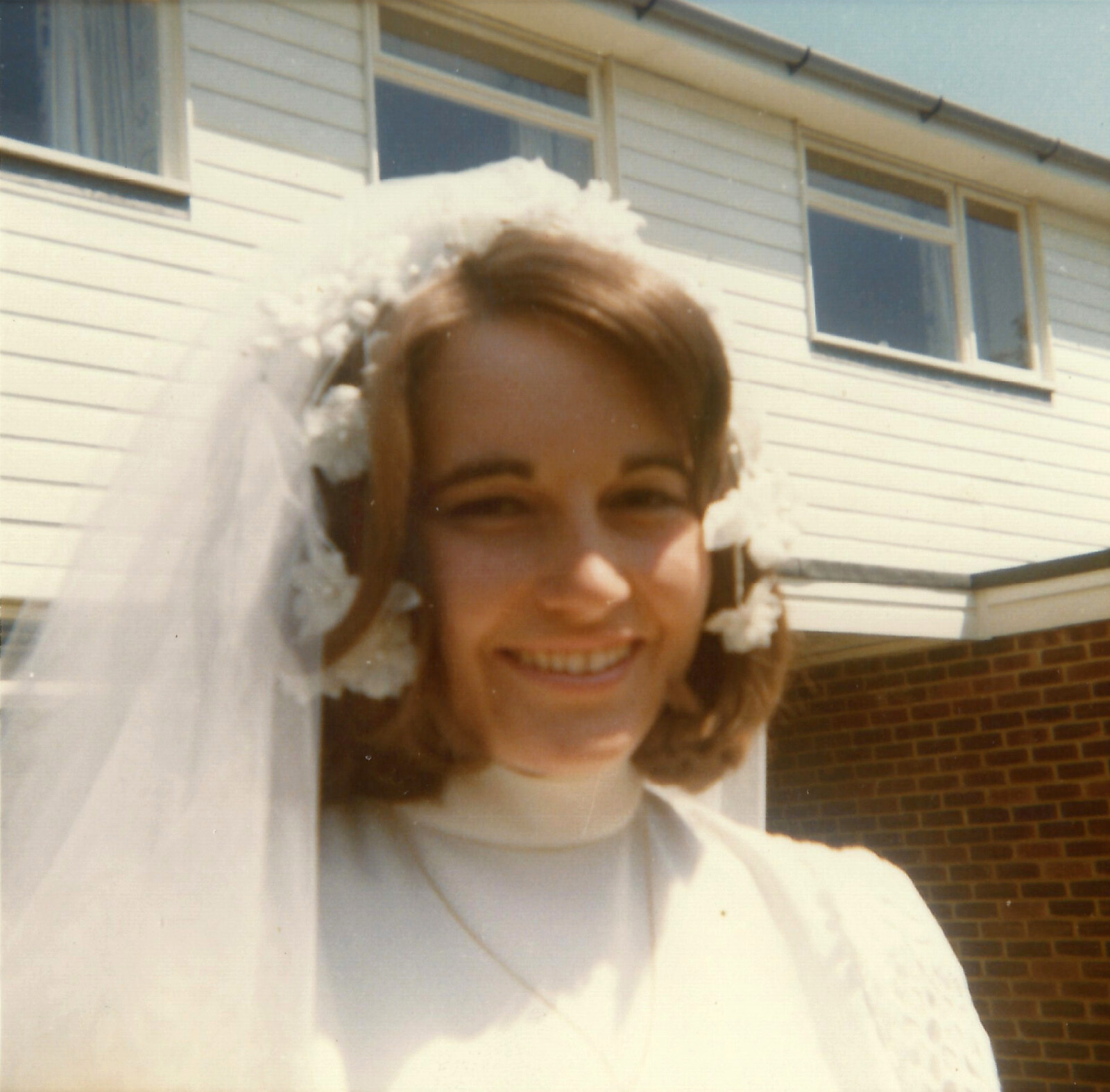 Caroline, outside the house in Burton from Family History: The 1970s, Timperley and Sandbach, Cheshire - 24th January 2020