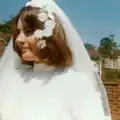 Caroline in wedding veil, Family History: The 1970s, Timperley and Sandbach, Cheshire - 24th January 2020