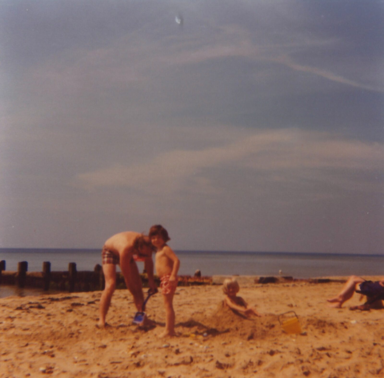On the beach with the Old Man from Family History: The 1970s, Timperley and Sandbach, Cheshire - 24th January 2020