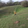 The boys discover a big hill to run down, A Trip to Orford, Suffolk - 25th January 2020