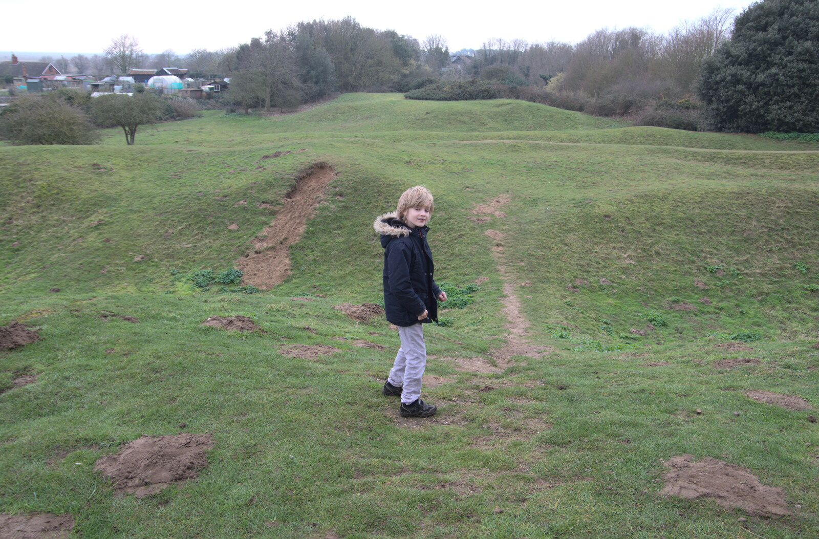 A Trip to Orford, Suffolk - 25th January 2020: Harry on the hill