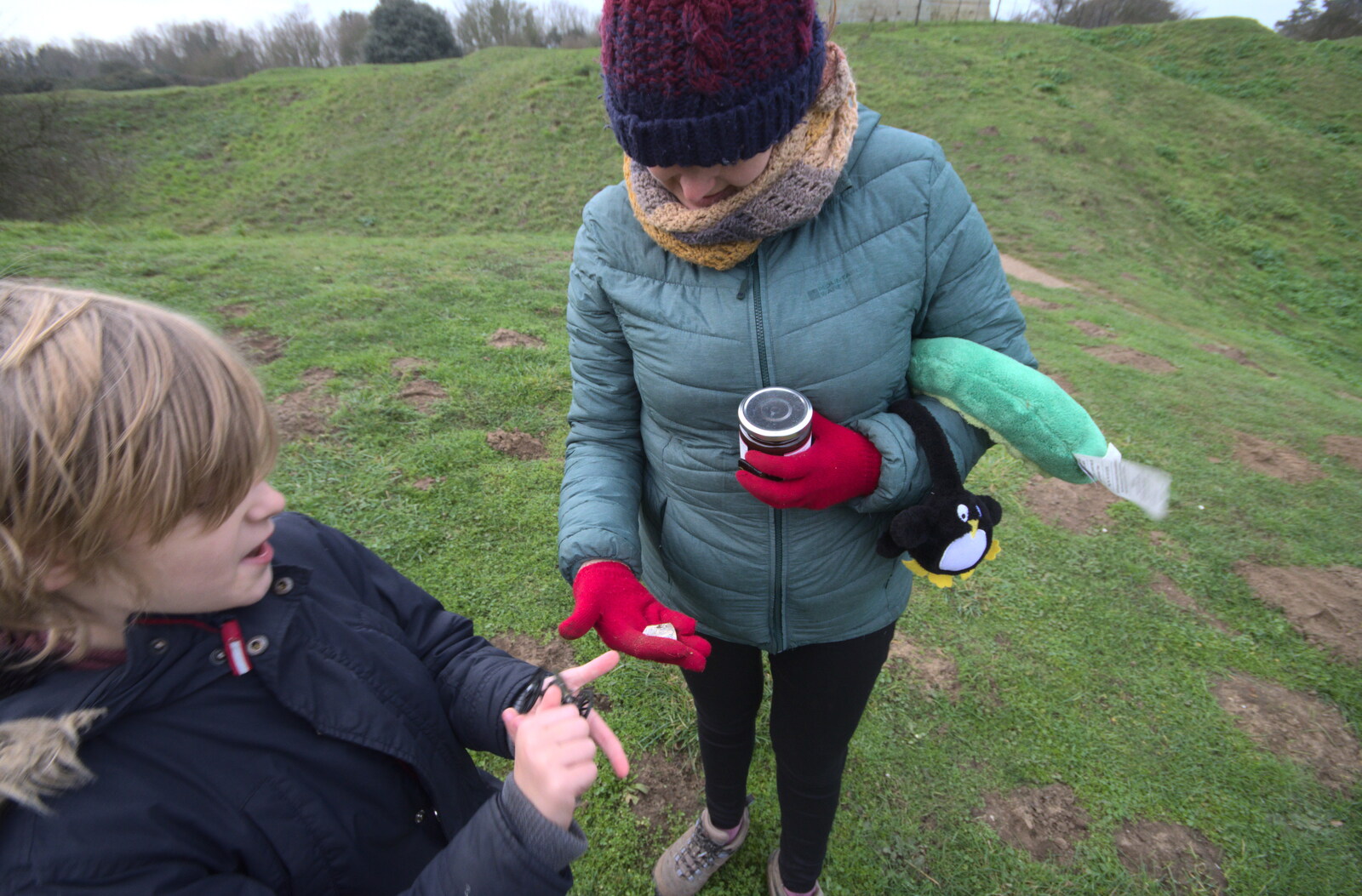 A Trip to Orford, Suffolk - 25th January 2020: Isobel inspects an archaeological find