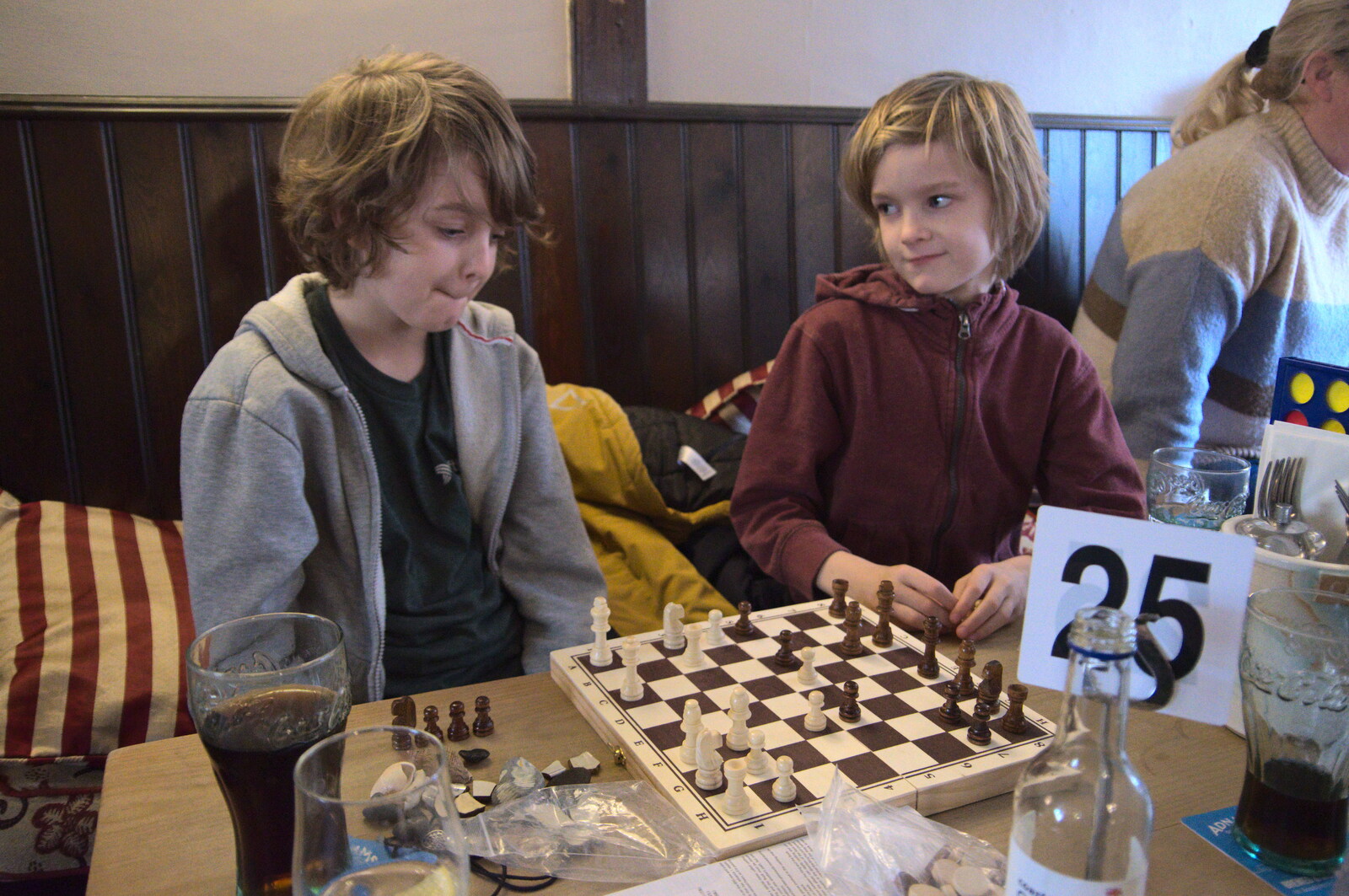 A Trip to Orford, Suffolk - 25th January 2020: The boys play chess