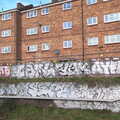 A mass of tags under a block of flats, Broken-down Freight Trains, Manor Park, London - 28th January 2020