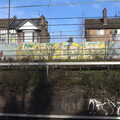 Graffiti up on the streets of Manor Park, Broken-down Freight Trains, Manor Park, London - 28th January 2020