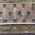 Wall ties look like cannon on a man o' war ship, Broken-down Freight Trains, Manor Park, London - 28th January 2020