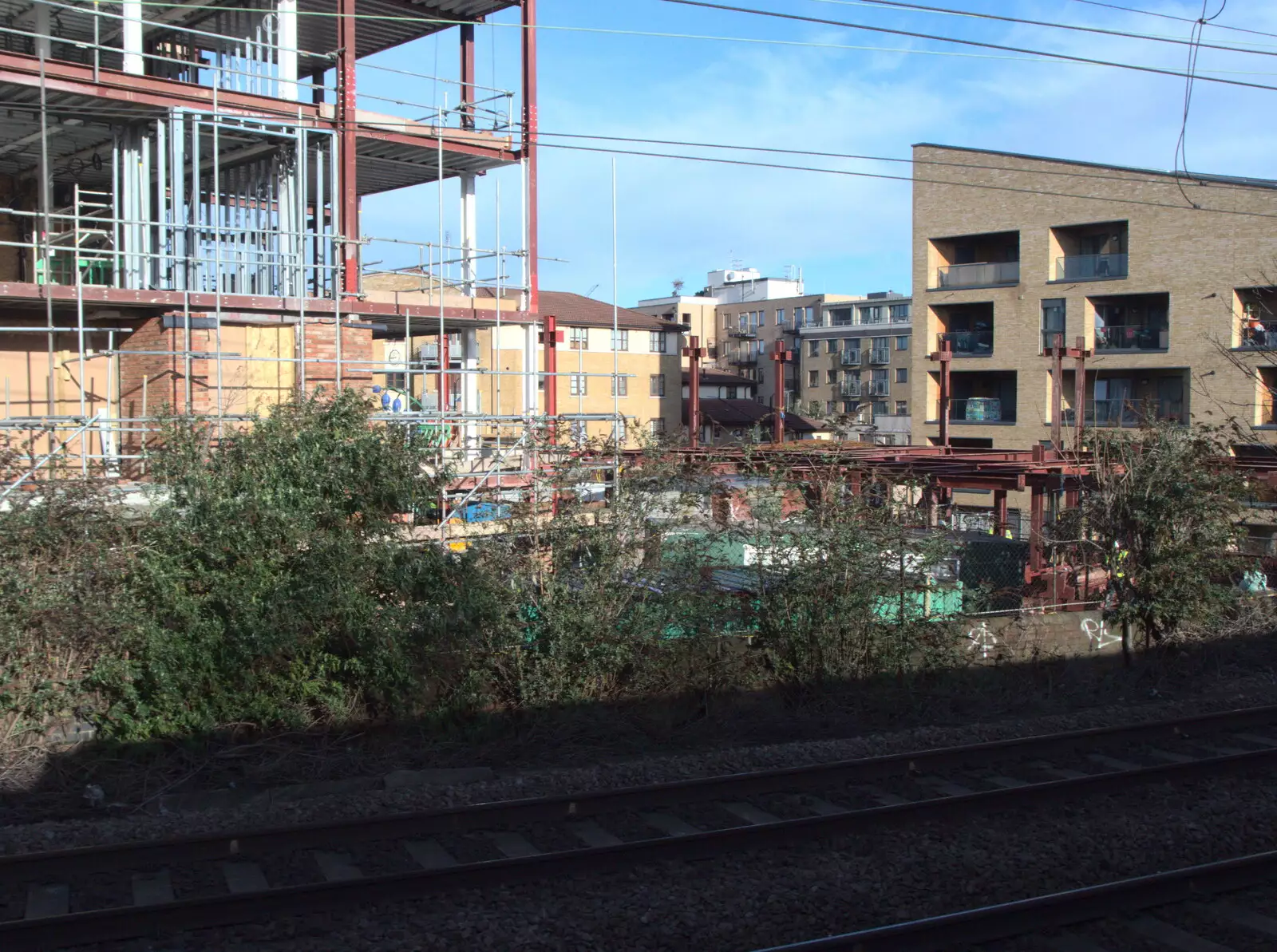 A new building goes up , from Broken-down Freight Trains, Manor Park, London - 28th January 2020