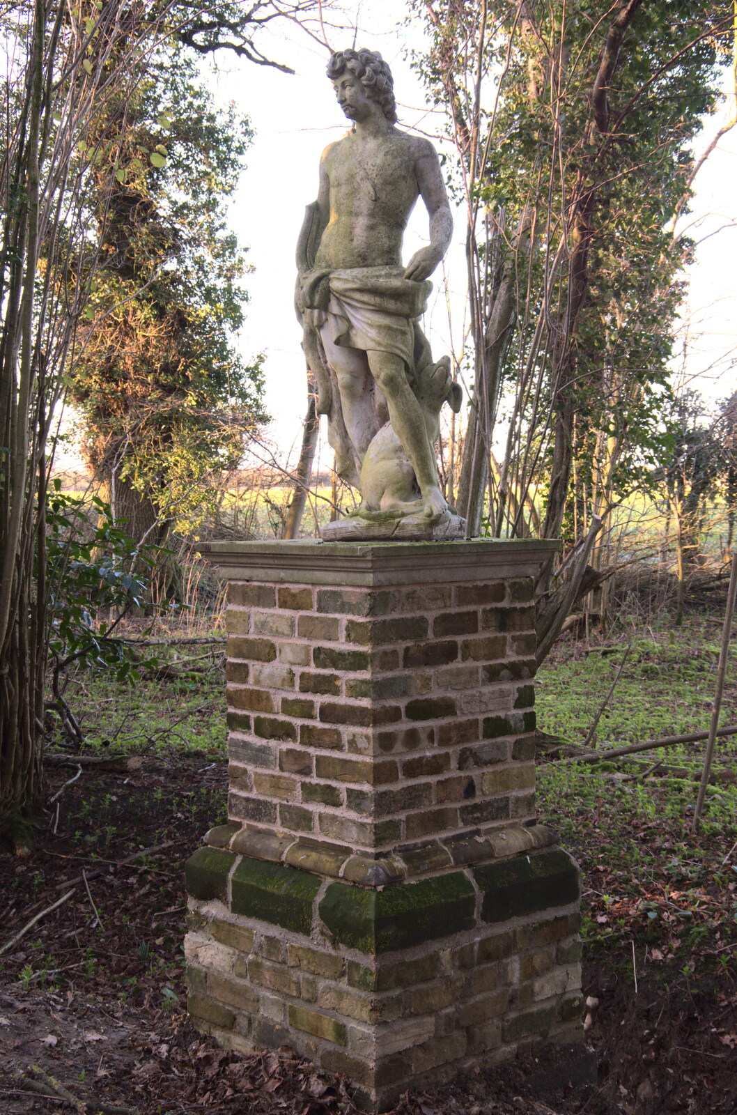 A random statue in the woods from Snowdrops at Talconeston Hall, Tacolneston, Norfolk - 7th February 2020