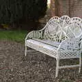 A wrought-iron bench, Snowdrops at Talconeston Hall, Tacolneston, Norfolk - 7th February 2020