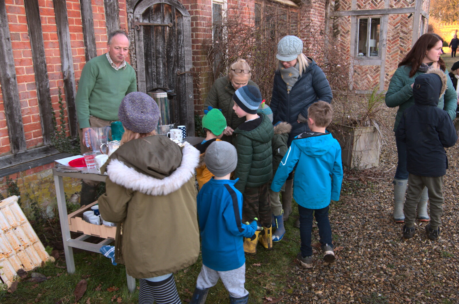 The lord of the manor provides tea and biscuits from Snowdrops at Talconeston Hall, Tacolneston, Norfolk - 7th February 2020