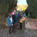 The gang leave the hall, Snowdrops at Talconeston Hall, Tacolneston, Norfolk - 7th February 2020