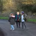 The girls walk backwards for some reason, Snowdrops at Talconeston Hall, Tacolneston, Norfolk - 7th February 2020