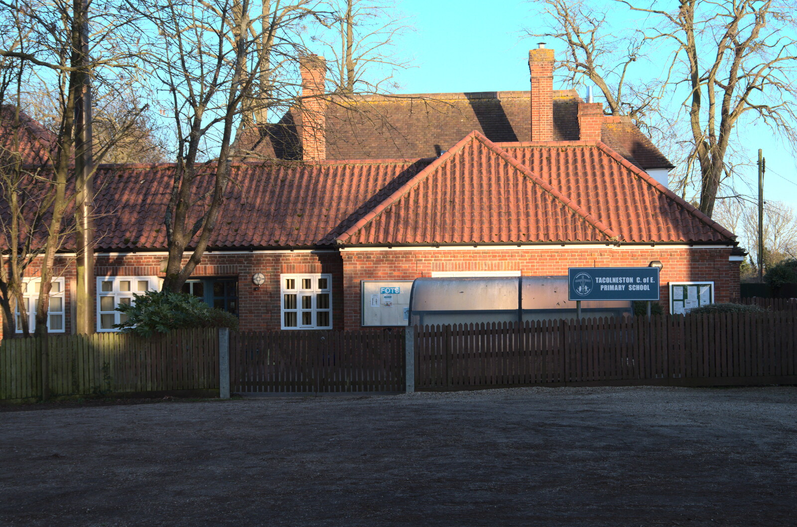 Tacolneston Primary School from Snowdrops at Talconeston Hall, Tacolneston, Norfolk - 7th February 2020