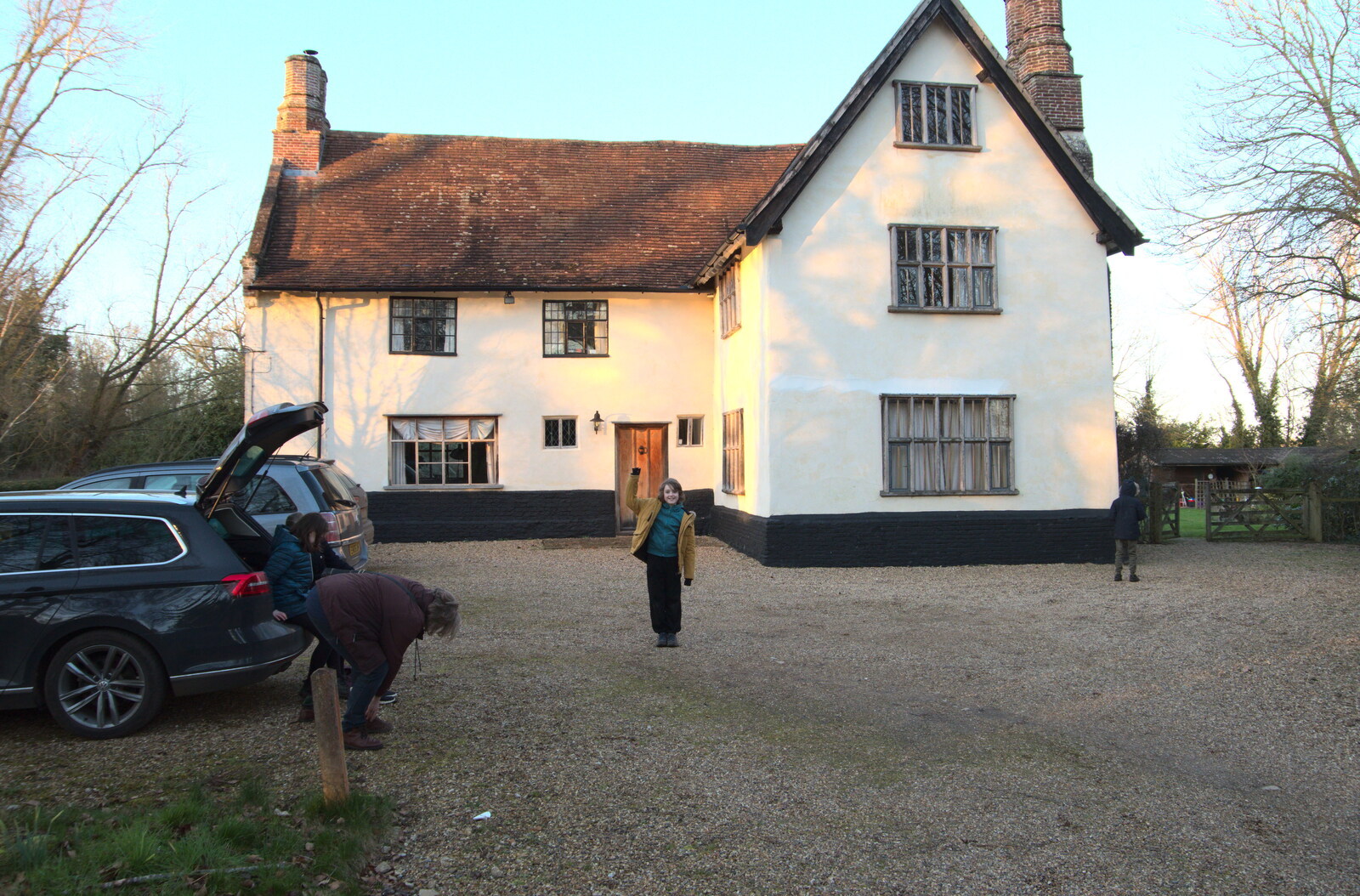 Fred outside the house from Snowdrops at Talconeston Hall, Tacolneston, Norfolk - 7th February 2020