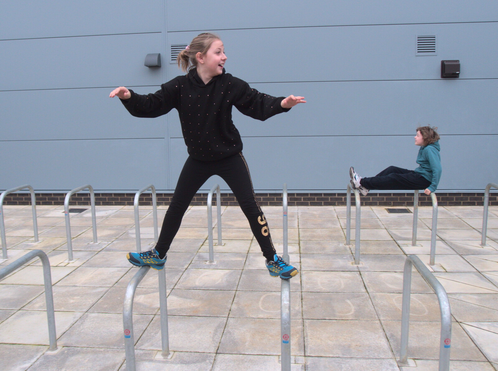 Soph does some balancing from Clip and Climb, The Havens, Ipswich - 15th February 2020