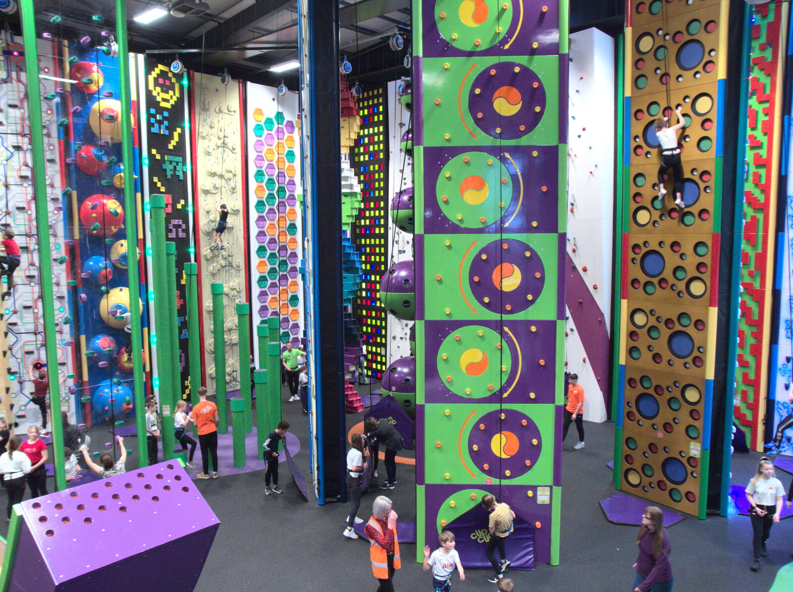 The climbing walls of Clip 'n' Climb from Clip and Climb, The Havens, Ipswich - 15th February 2020