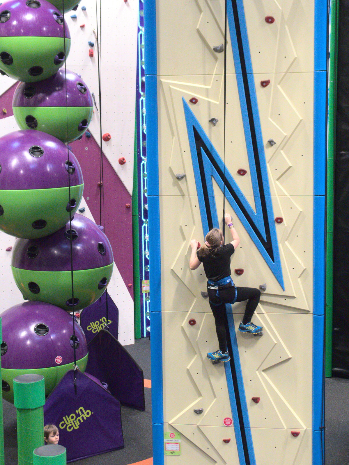 Soph scales another wall from Clip and Climb, The Havens, Ipswich - 15th February 2020
