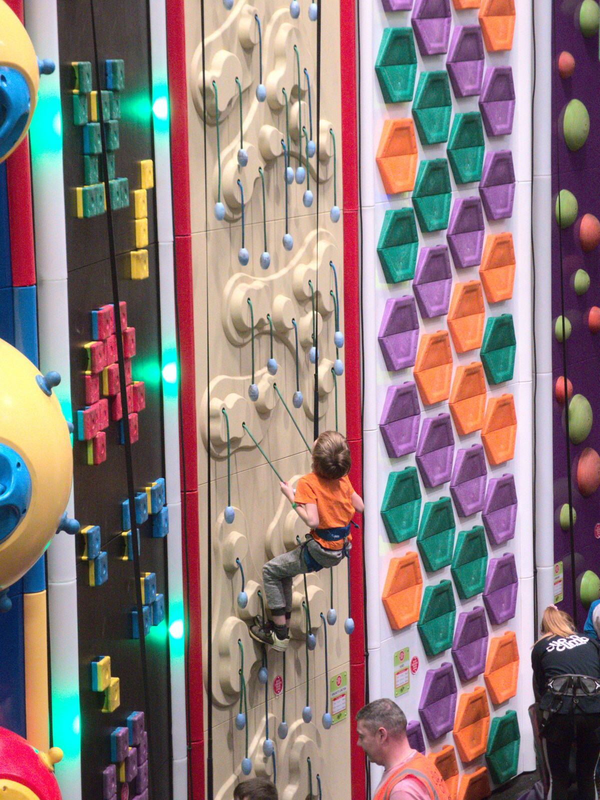 Harry gets to do some climbing from Clip and Climb, The Havens, Ipswich - 15th February 2020