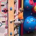 Harry scales a pole, Clip and Climb, The Havens, Ipswich - 15th February 2020
