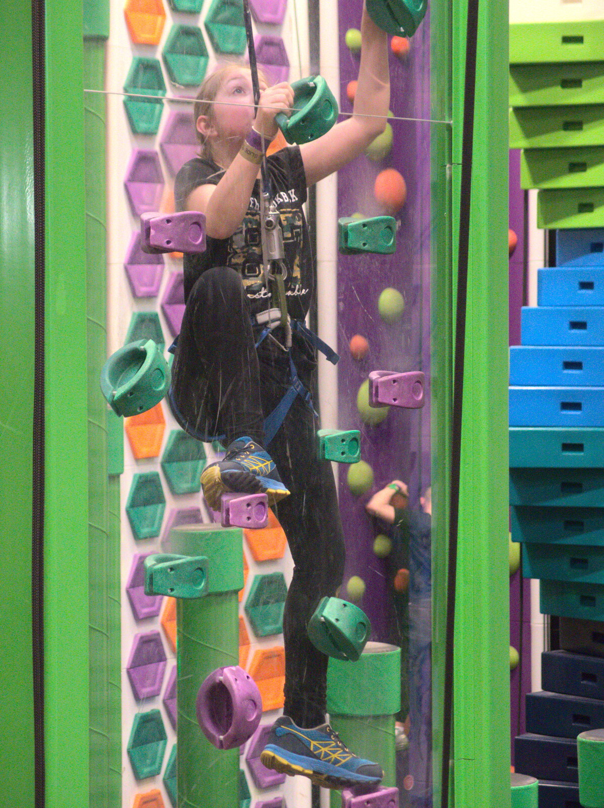 Sophie goes up again from Clip and Climb, The Havens, Ipswich - 15th February 2020