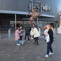 Tourists do selfies outside the studio, A Trip to Harry Potter World, Leavesden, Hertfordshire - 16th February 2020
