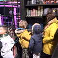 The gang looks at wands, A Trip to Harry Potter World, Leavesden, Hertfordshire - 16th February 2020