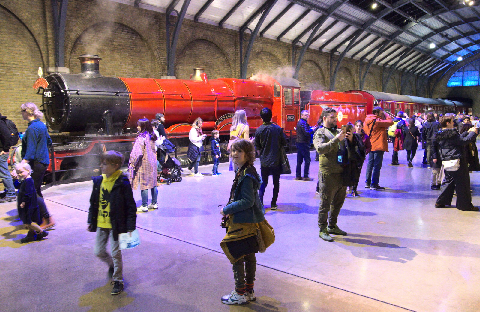 Fake King's Cross station, real train from A Trip to Harry Potter World, Leavesden, Hertfordshire - 16th February 2020