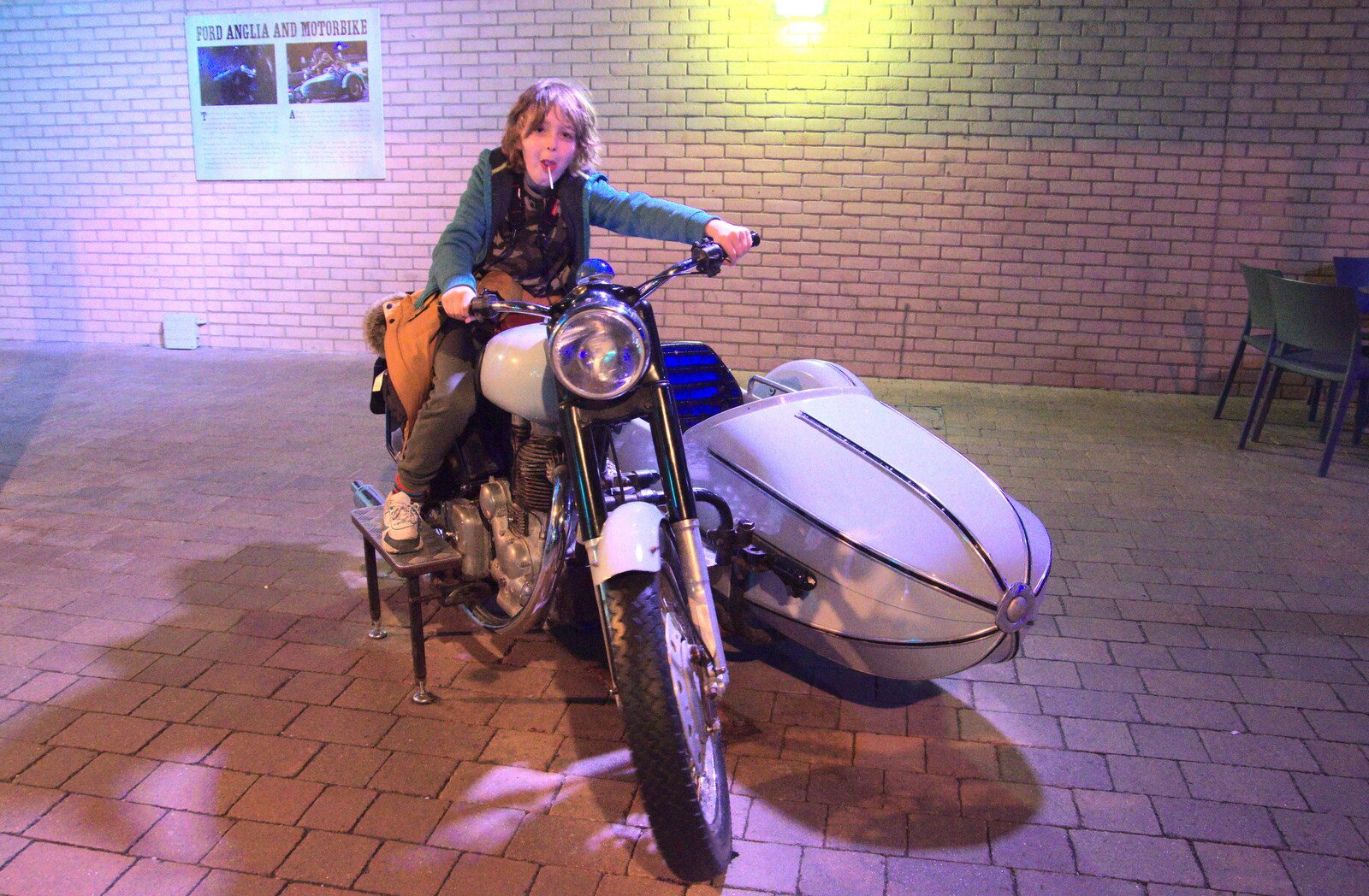 Fred on a motorbike from A Trip to Harry Potter World, Leavesden, Hertfordshire - 16th February 2020