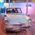 The gang in the Ford Anglia, A Trip to Harry Potter World, Leavesden, Hertfordshire - 16th February 2020