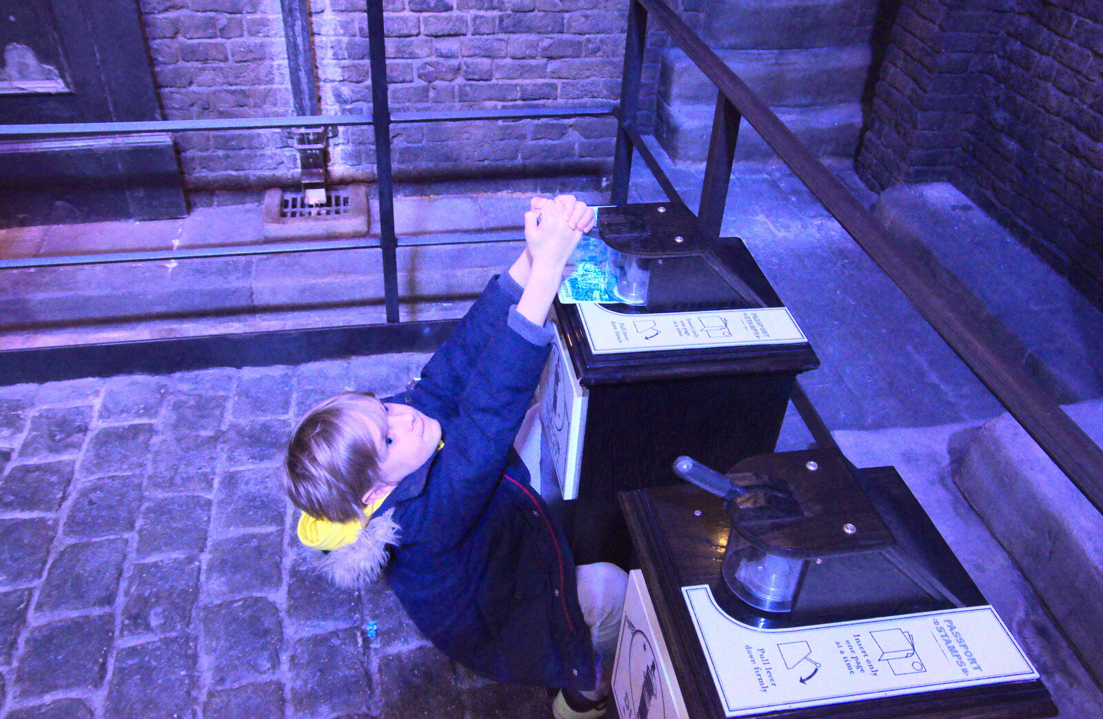 Harry presses his passport from A Trip to Harry Potter World, Leavesden, Hertfordshire - 16th February 2020