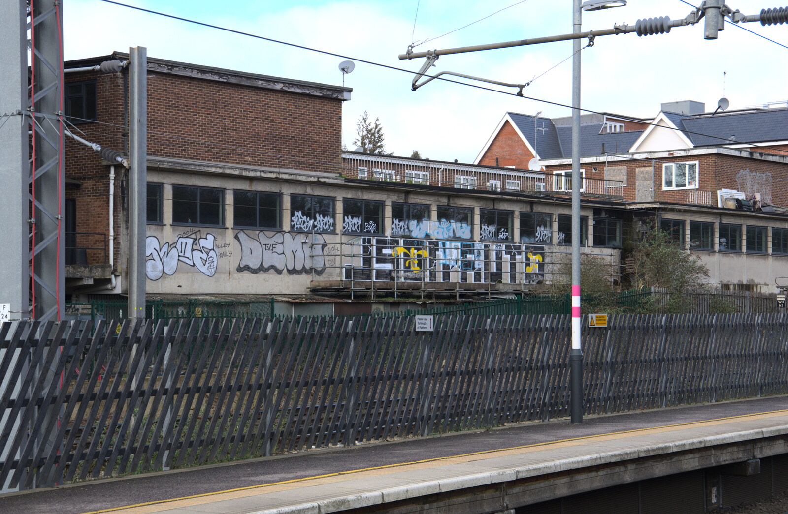 Graffiti at Radlett station from HMS Belfast and the South Bank, Southwark, London - 17th February 2020