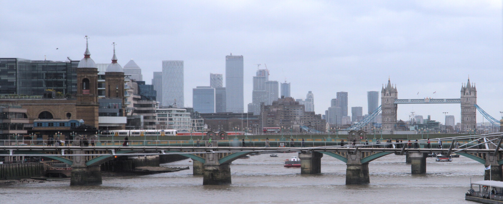A view of London from Blackfriar station from HMS Belfast and the South Bank, Southwark, London - 17th February 2020