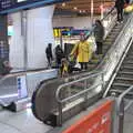 The gang on the escalators at London Bridge, HMS Belfast and the South Bank, Southwark, London - 17th February 2020