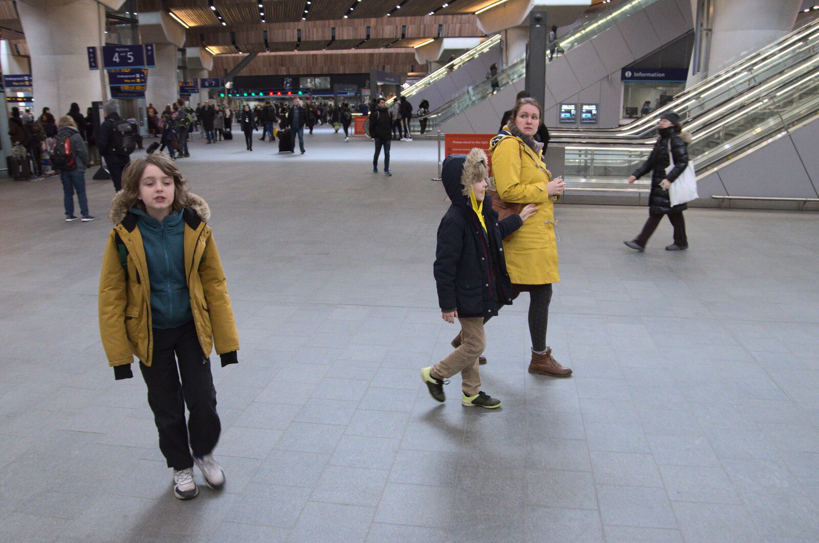 The gang roam around the new London Bridge station from HMS Belfast and the South Bank, Southwark, London - 17th February 2020
