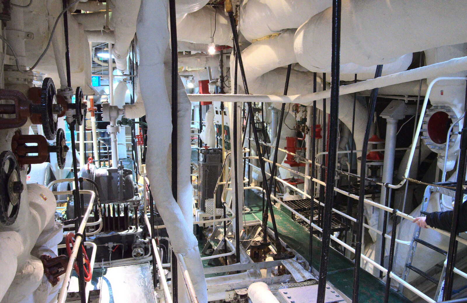 The engine room is just a tangle of pipes from HMS Belfast and the South Bank, Southwark, London - 17th February 2020