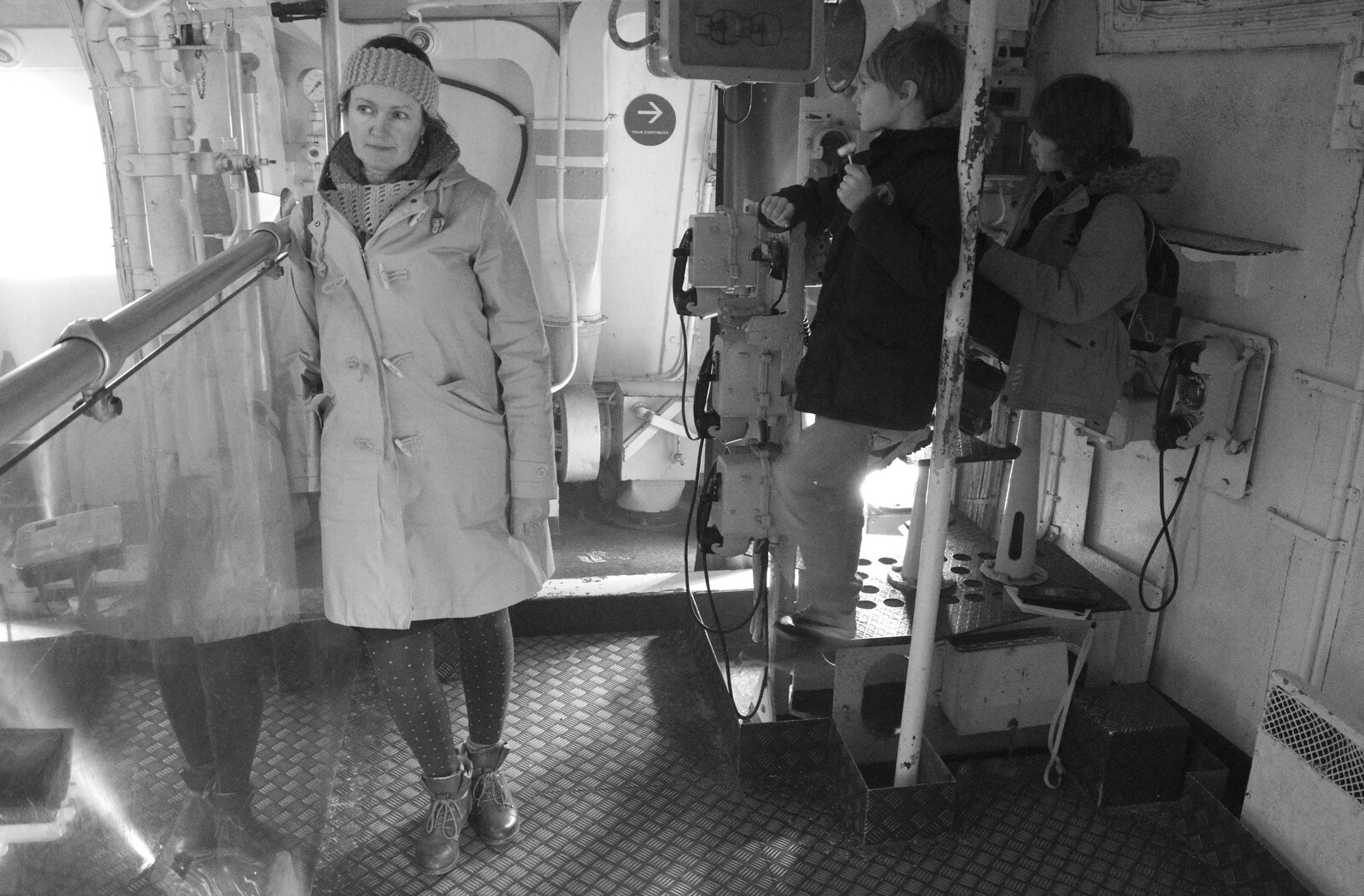 Isobel waits in the Turret Experience from HMS Belfast and the South Bank, Southwark, London - 17th February 2020