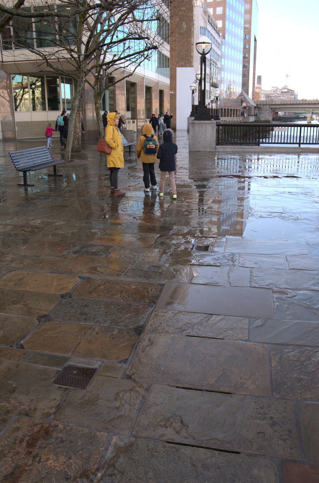 More wet flagstones from HMS Belfast and the South Bank, Southwark, London - 17th February 2020