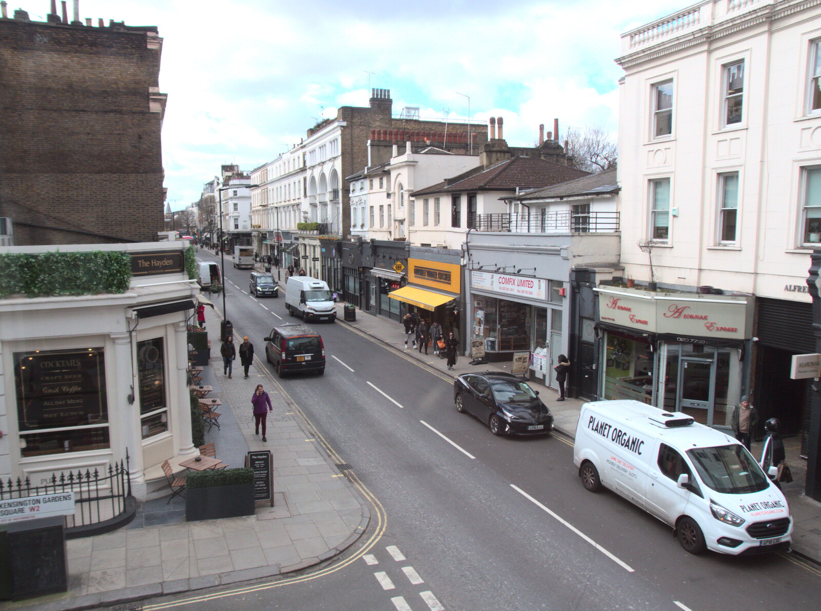 A view of Westbourne Grove from Another Trip to Nandos, Bayswater, London - 26th February 2020