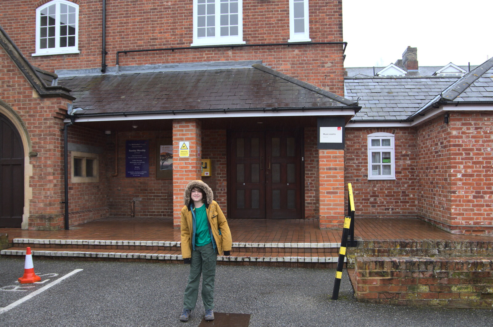 Outside the Methodist Church from Fred's Flute Exam, Ipswich, Suffolk - 5th March 2020