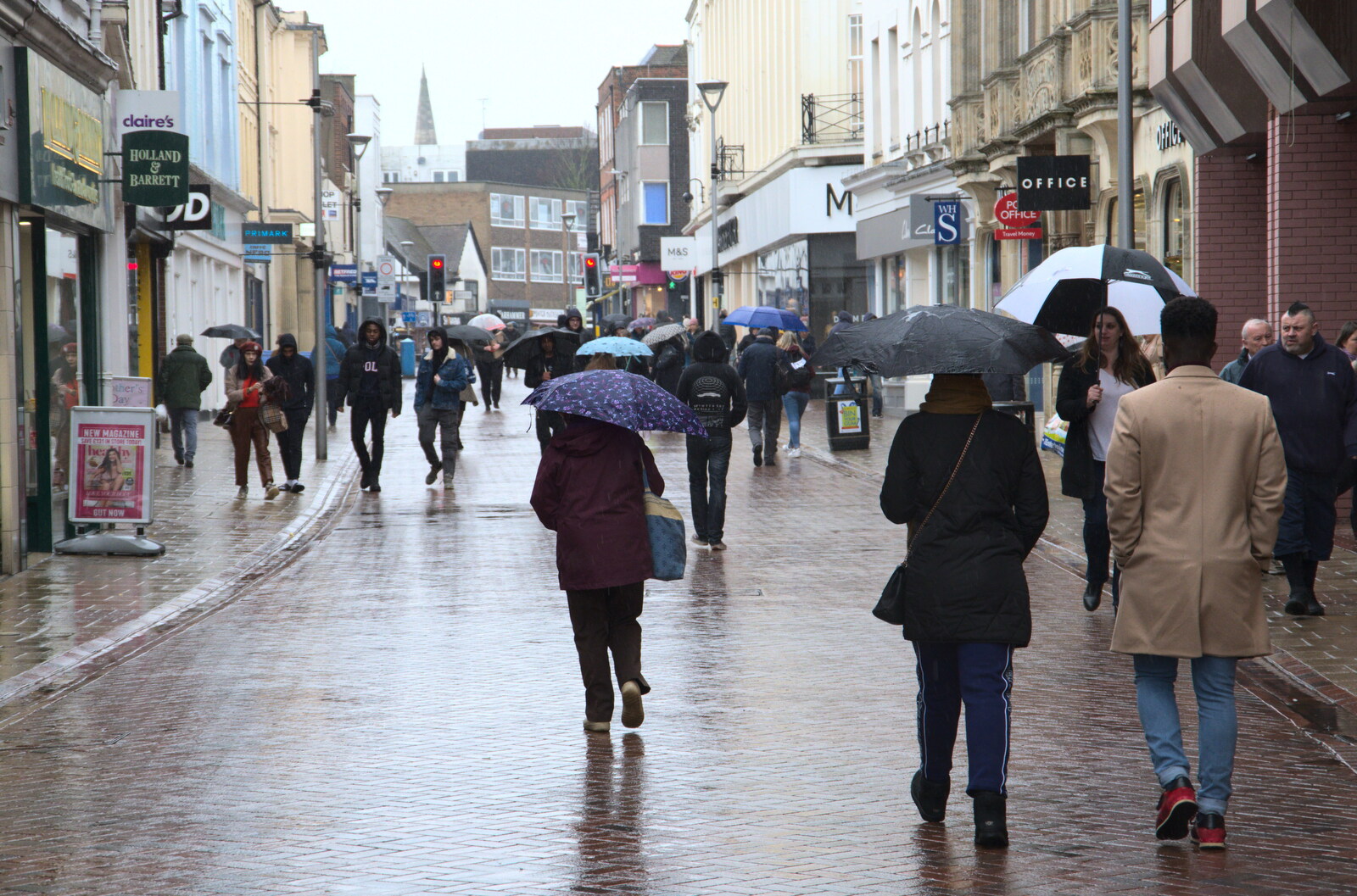 More umbrellas on Westgate Street from Fred's Flute Exam, Ipswich, Suffolk - 5th March 2020