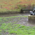 The statue of Tam is sad and alone in the mud, Fred's Flute Exam, Ipswich, Suffolk - 5th March 2020