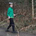 Harry pokes stuff with his stick, A Trip to High Lodge, Brandon, Suffolk - 7th March 2020