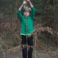 Thwacking things with a stick eventually breaks it, A Trip to High Lodge, Brandon, Suffolk - 7th March 2020