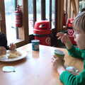 The boys have a cheese roll and some Pringles, A Trip to High Lodge, Brandon, Suffolk - 7th March 2020