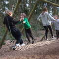 There's a crowd on the snake swing, A Trip to High Lodge, Brandon, Suffolk - 7th March 2020