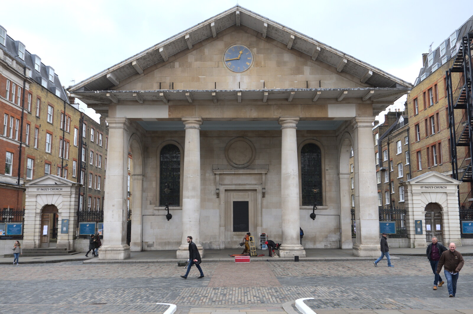 The front of St. Paul's church from A SwiftKey Memorial Service, Covent Garden, London  - 13th March 2020