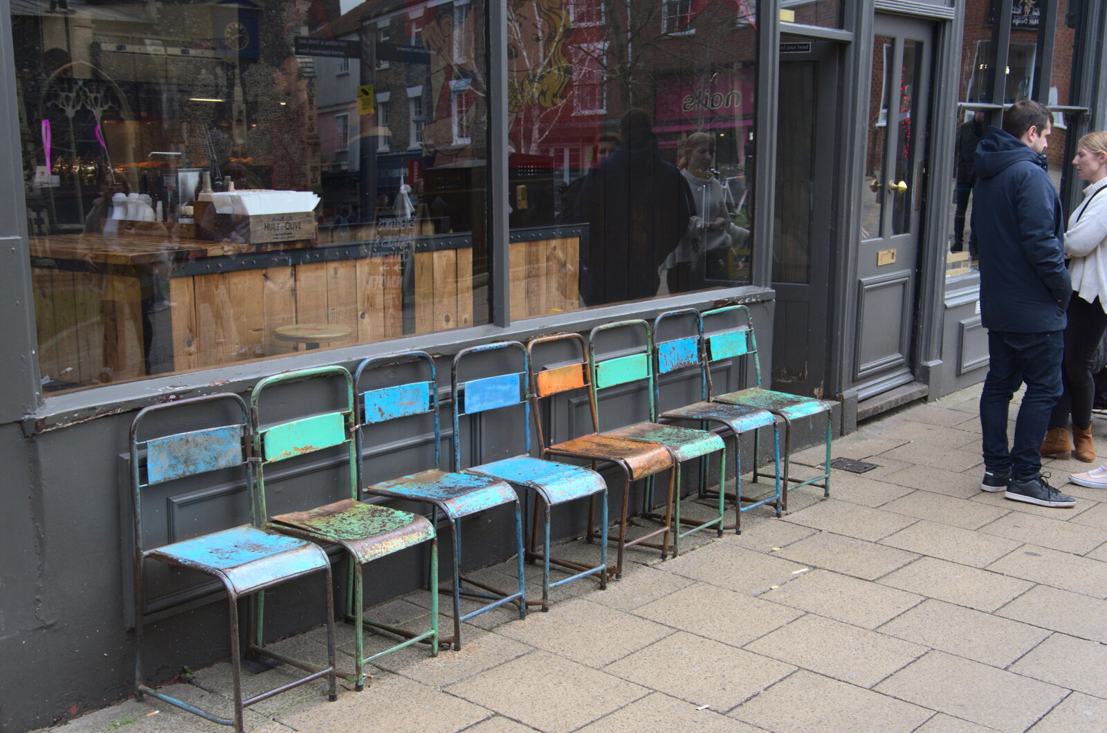 The Grosvenor Fish Bar's vintage chairs from A Trip to Cooke's Music, St. Benedict's Street, Norwich - 14th March 2020