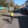 Fred cycles up Church Street in Eye, Life Before Lockdown: A March Miscellany - 22nd March 2020