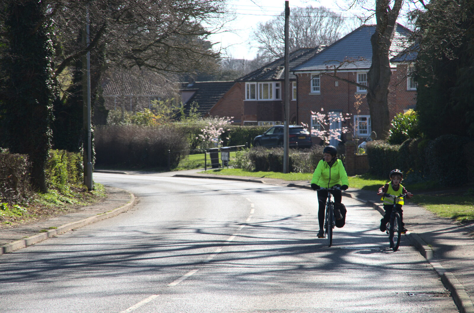 Isobel and Harry cycle up Victoria Hill from Life Before Lockdown: A March Miscellany - 22nd March 2020
